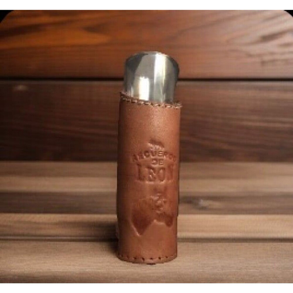 Recuerdo de Leon caballo logo (Horse) leather grip Double shot glass